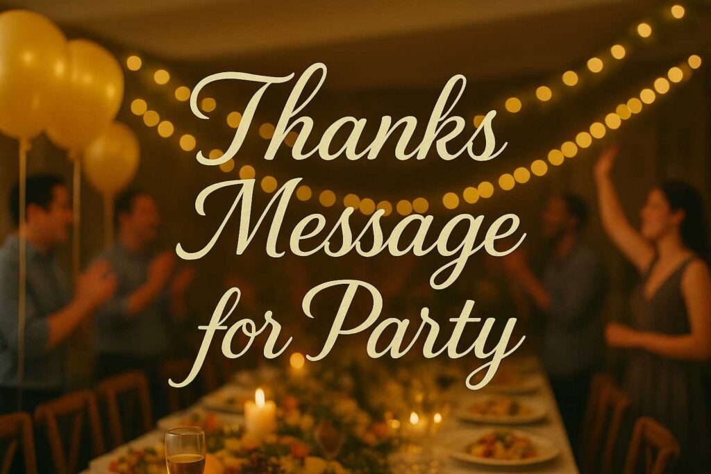 thanks message for party