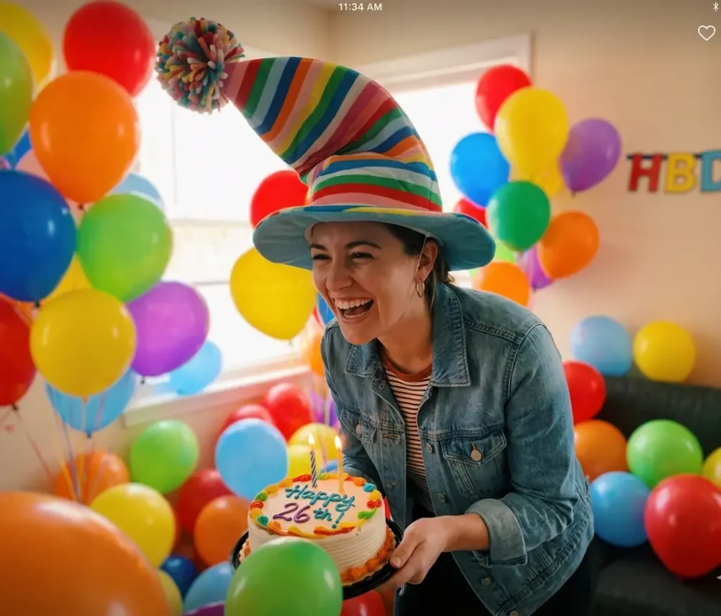 Funny birthday celebration with humor and laughter